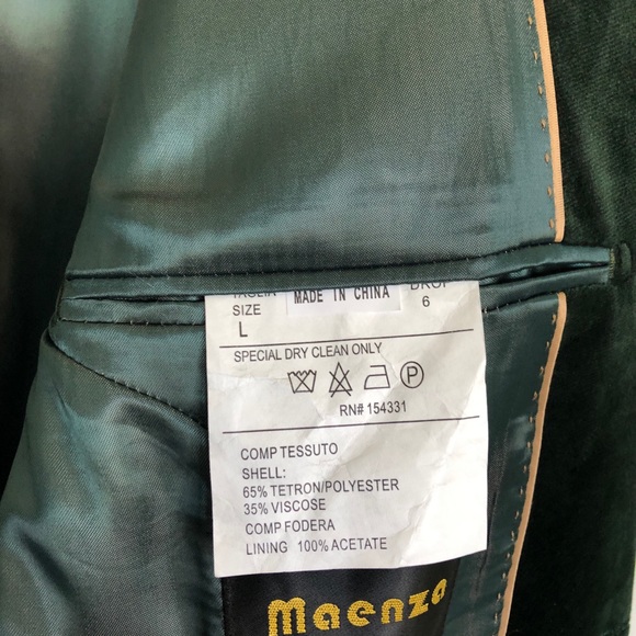 Hunter Green Velvet Sport Coat/Blazer - Picture 6 of 8